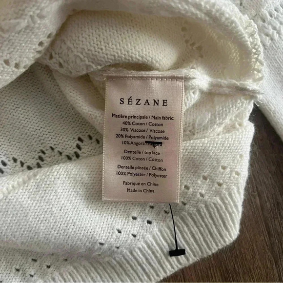 La Maille Sézane Tilla Jumper Sweater - White Ivory - Size XS - Picture 10 of 14